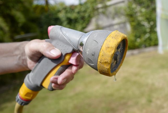 FALMOUTH, ENGLAND - AUGUST 15: A homeowner in Cornwall switches off their hose pipe as the first hosepipe ban in Cornwall in 26 years is announced on August 15, 2022, in Falmouth, Cornwall, England. The ban comes into effect on August 23rd and people who flout the regulations could face a fine of ??1,000. (Photo by Hugh R Hastings/Getty Images)
