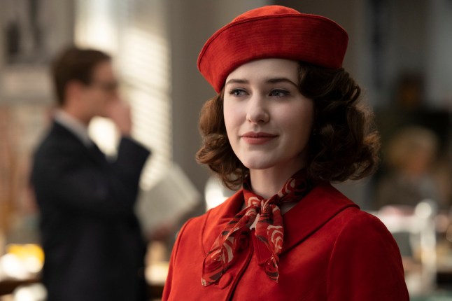 This image released by Amazon Prime Video shows Rachel Brosnahan in a scene from