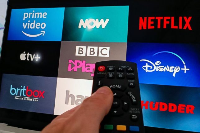 Illustration of video streaming platforms, Paris, April 18, 2024. Prime video, now, Netflix, Disney, TV+, britbox, Shudder, BBC. Video, movies and films. (Photo by Riccardo Milani / Hans Lucas / Hans Lucas via AFP) (Photo by RICCARDO MILANI/Hans Lucas/AFP via Getty Images)