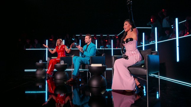 Building the Band. (L to R) Kelly Rowland, Liam Payne, Nicole Scherzinger in episode 110 of Building The Band. Cr. Courtesy of Netflix ?? 2025