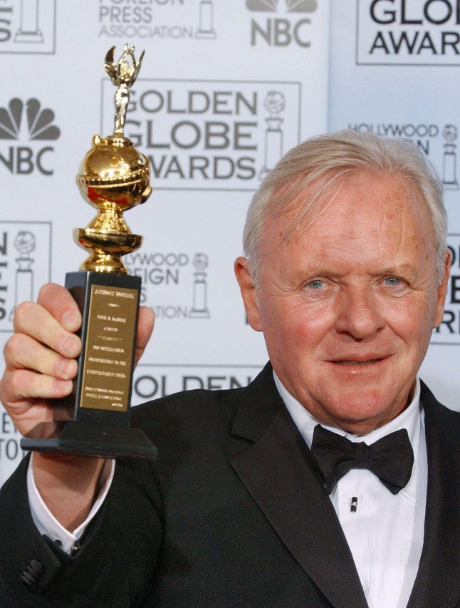 2E95BT1 Sir Anthony Hopkins poses in the pressroom during the 63rd Annual Golden Globe Awards at the Beverly Hilton in Los Angeles, CA, USA on January 16, 2006. Photo by Hahn-Khayat/ABACAPRESS.COM