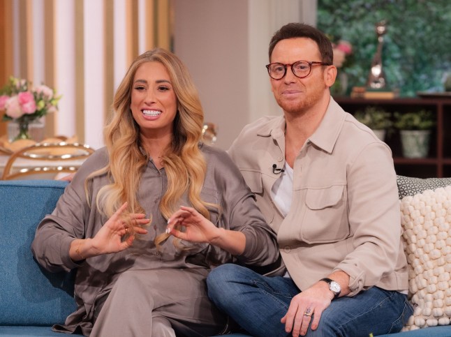 Editorial use only Mandatory Credit: Photo by Ken McKay/ITV/Shutterstock (15498745ao) Stacey Solomon, Joe Swash 'This Morning' TV show, London, UK - 22 Sep 2025