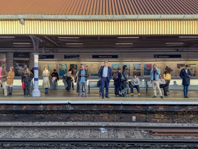 Mandatory Credit: Photo by Maureen McLean/Shutterstock (16717063h) Passengers on a platform at Waterloo Railway Station in London Waterloo East Railway Station, London, UK - 25 Feb 2026