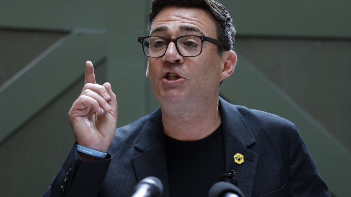 MANCHESTER, ENGLAND - JUNE 29: MP for Makerfield, Andy Burnham, delivers a speech at The People's Museum on June 29, 2026 in Manchester, England. (Photo by Jeff J Mitchell/Getty Images)