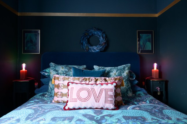 Interior designer Evelyn Lindley inside her one-bedroom flat in Marden, Kent.