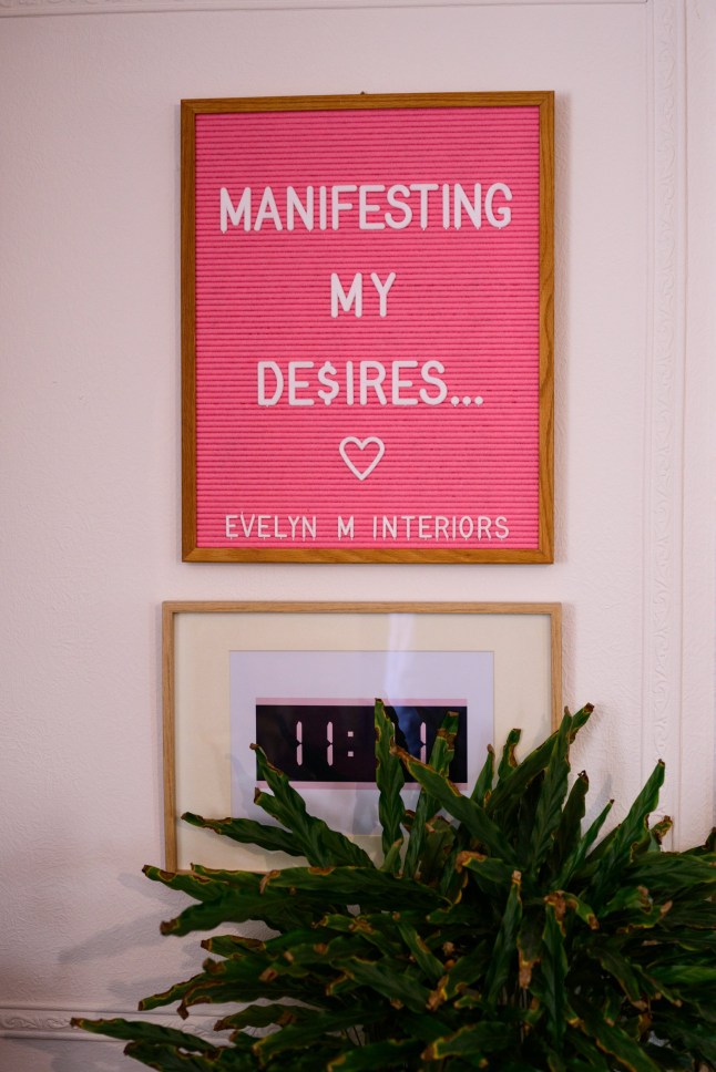 Interior designer Evelyn Lindley inside her one-bedroom flat in Marden, Kent.