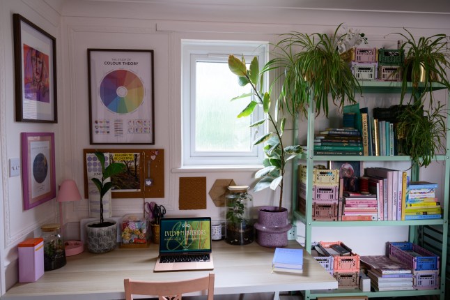 Interior designer Evelyn Lindley inside her one-bedroom flat in Marden, Kent.