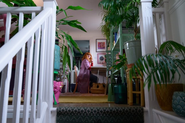 Interior designer Evelyn Lindley inside her one-bedroom flat in Marden, Kent.