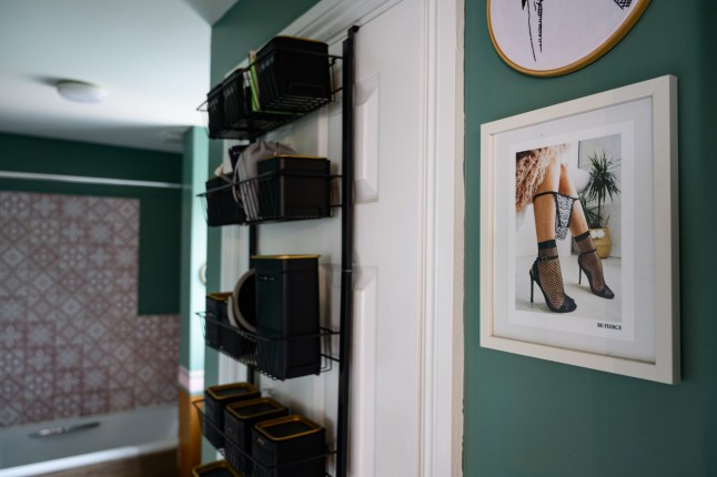 Interior designer Evelyn Lindley inside her one-bedroom flat in Marden, Kent.
