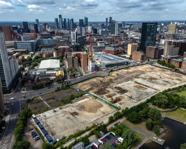 The site of the former Central Retail Park, in Great Ascots Street, Manchester, the location for the Manchester Digital Campus development, which is the proposed site for Andy Burnham's "No10 North" department if he becomes prime minister. The campus is located on a disused brownfield site in the Ancoats area of Manchester city centre. Picture date: Friday July 3, 2026. PA Photo. Photo credit should read: Peter Byrne/PA Wire
