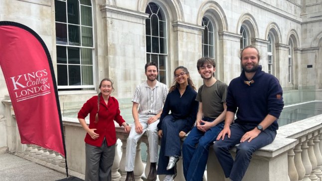From left to right: Dr Eleanor Crane (King?s), Dr Drew Backhouse (King?s), Ms Ananya Kulkarni (King?s), Mr Luc Brink-Morrison (King?s), and Dr Alexander Schuckert (ENS Paris).