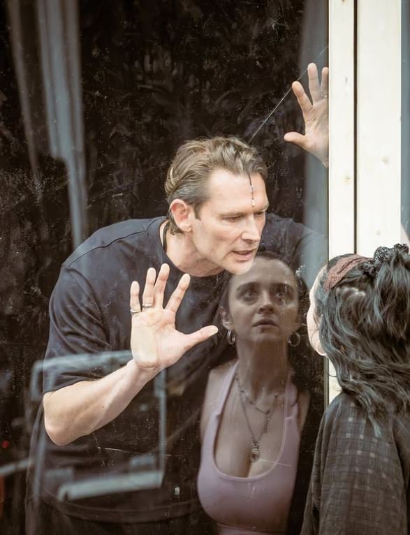 John Partridge and Mollie Gallagher rehearsing for silence of the lambs