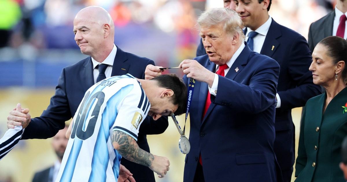 Two Argentina players skip Donald Trump handshake after World Cup final defeat | Football