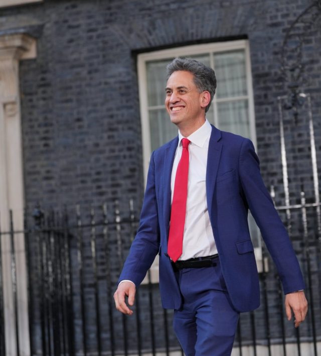 New Foreign Secretary Ed Miliband leaving number 10 Downing Street, London. New Prime Minister Andy Burnham has entered number 10 Downing Street and among his first tasks is the selection of his new Cabinet. Picture date: Monday July 20, 2026. PA Photo. Photo credit should read: Yui Mok/PA Wire