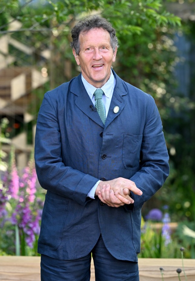 LONDON, ENGLAND - MAY 20: Monty Don attends The RHS Chelsea Flower Show at Royal Hospital Chelsea on May 20, 2024 in London, England. All the main garden categories return to the Royal Hospital Chelsea this year. The Show Gardens along Main Avenue, Sanctuary and Feature Gardens explore themes through horticulture, while the All About Plants area in the Floral Marquee focuses on planting. This year is billed as the most sustainable to date. (Photo by Jeff Spicer/Getty Images)