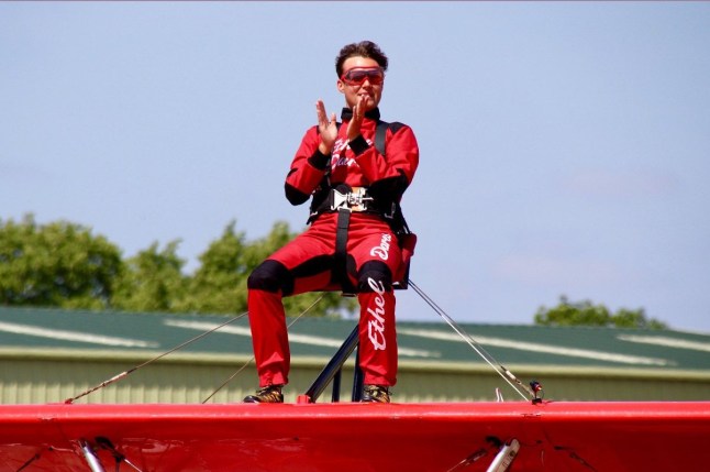 Emmerdale cast take to the skies in plane stunt and our hearts are in our mouths