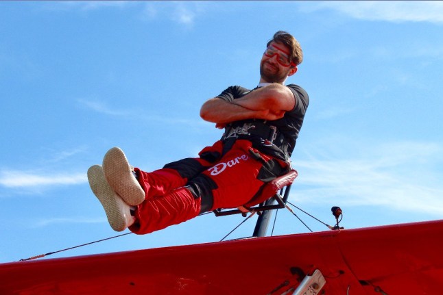 Emmerdale cast take to the skies in plane stunt and our hearts are in our mouths