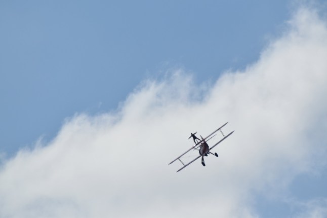 Emmerdale cast take to the skies in plane stunt and our hearts are in our mouths