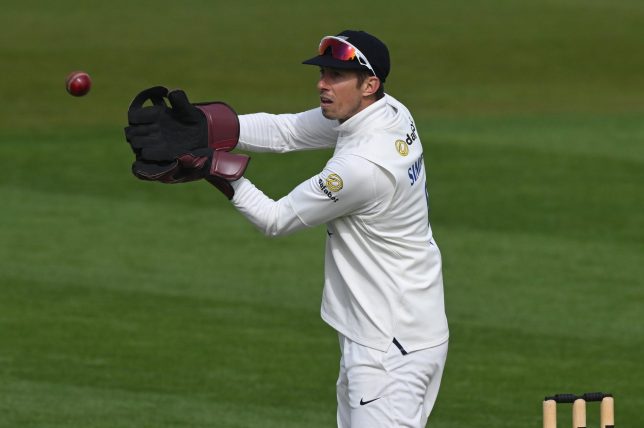 HOVE, ENGLAND - APRIL 10: John Simpson of Sussex in action during Day One of the Rothesay County Championship Division 1 match between Sussex and Warwickshire at County Ground on April 10, 2026 in Hove, England. (Photo by Mike Hewitt/Getty Images)