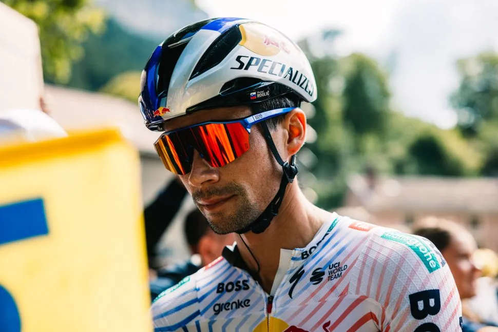 Primoz Roglic from Team Red Bull - BORA - hansgrohe is photographed during Stage 20 NANTUA > PONTARLIER (184.2 KM) of the Tour de France on July 26, 2025. // Maximilian Fries / Red Bull Content Pool // SI202507261780 // Usage for editorial use only //