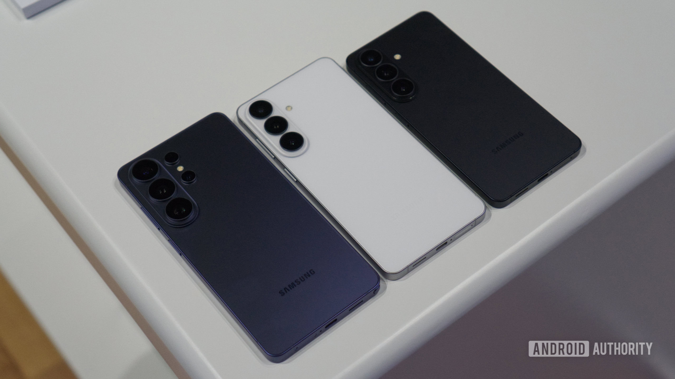 Samsung Galaxy S26 series showing backs