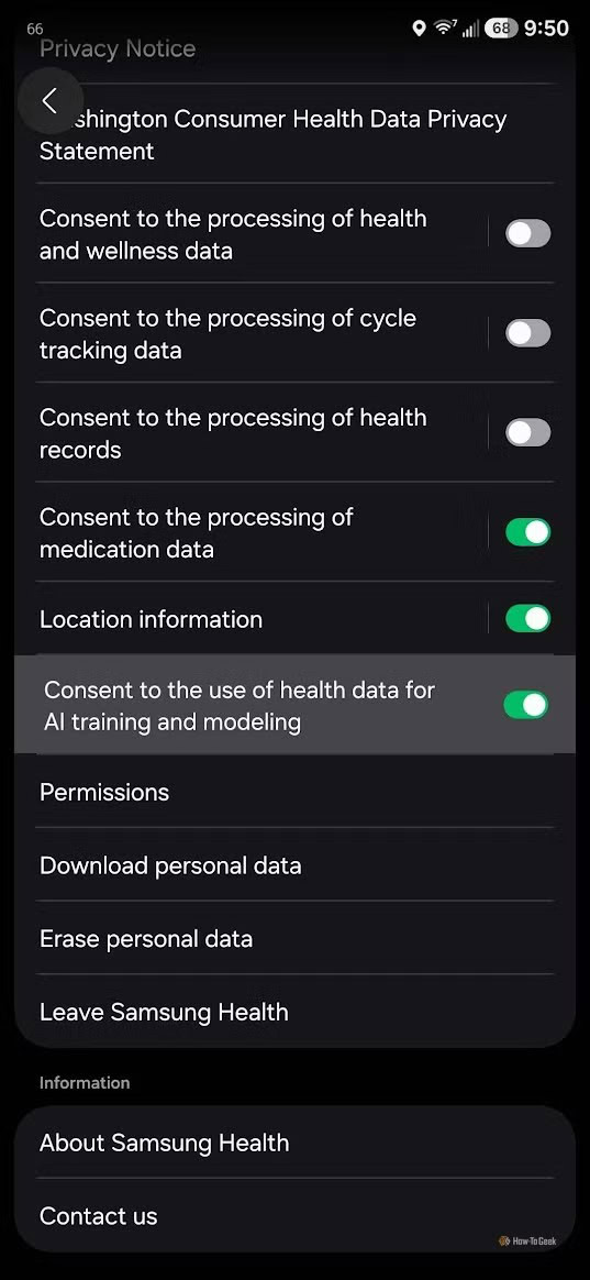 Samsung Health AI training toggle disable 1 How To Geek