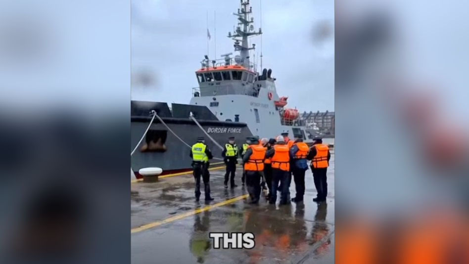 This AI generated video claims to show migrants arriving by boat to the UK