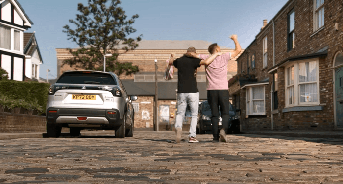 Kirk Tyrone World Cup Kirk and Tyrone dance down the cobbles in a scene from Coronation Street