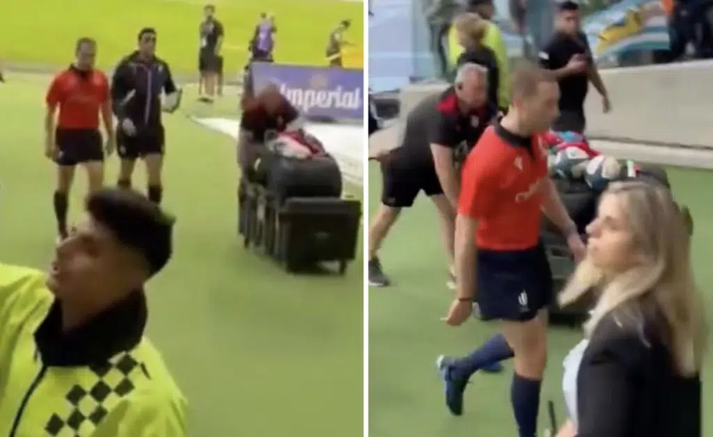 New footage shows the disgraceful abuse Angus Gardner received after full-time