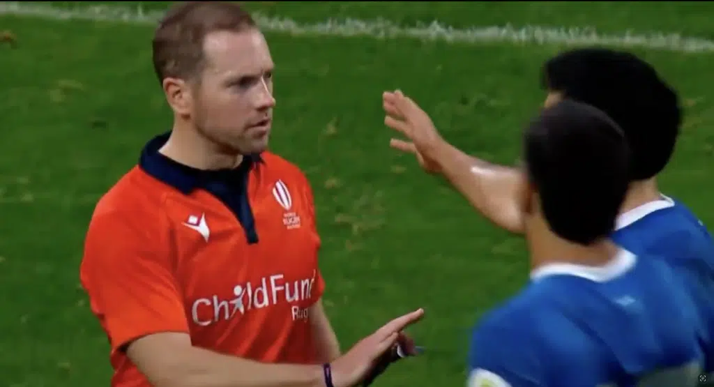 Argentina star facing lengthy ban after heated clash with Angus Gardner at full-time