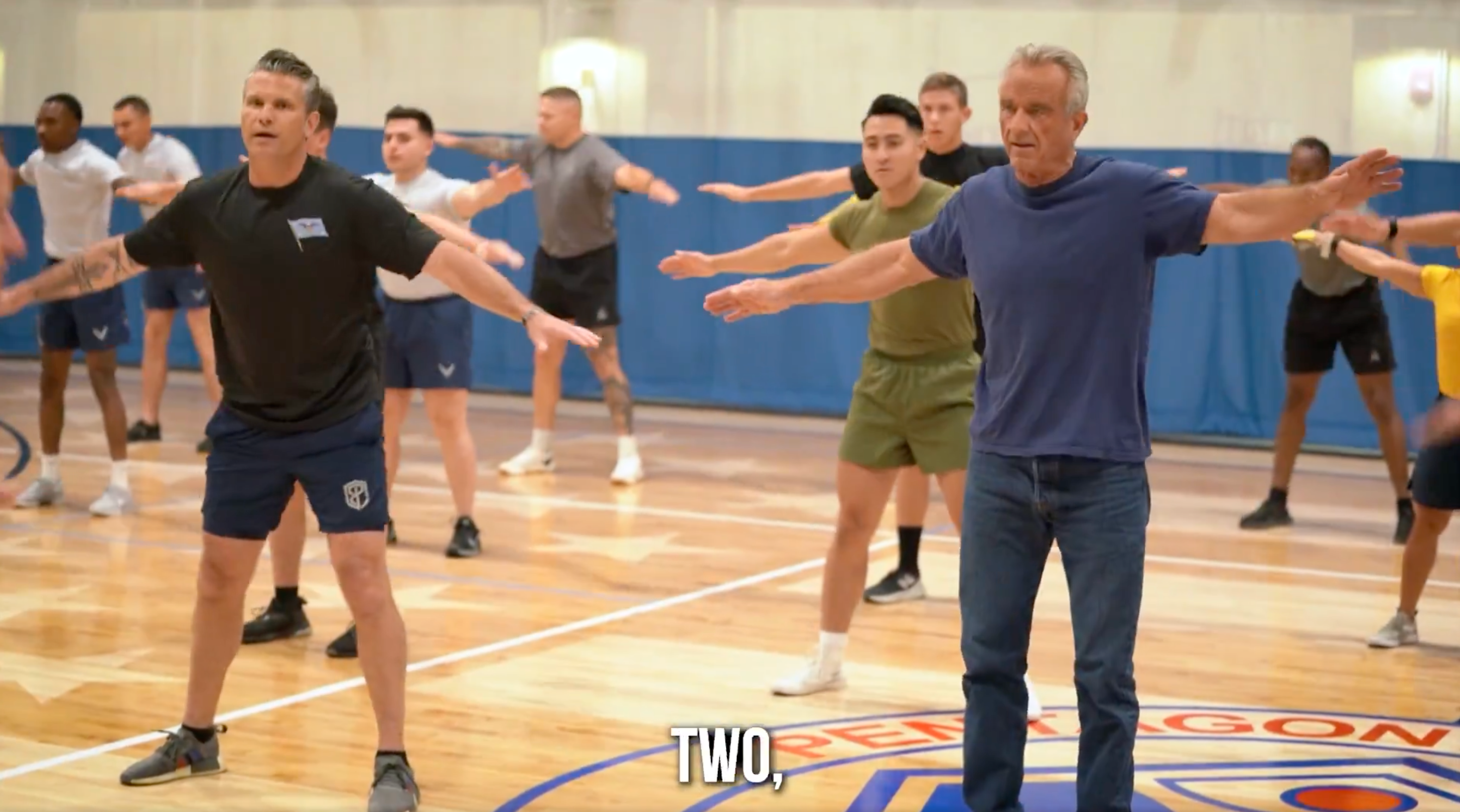 In the ‘Pete & Bobby Challenge’ video, Kennedy was seen working out in jeans