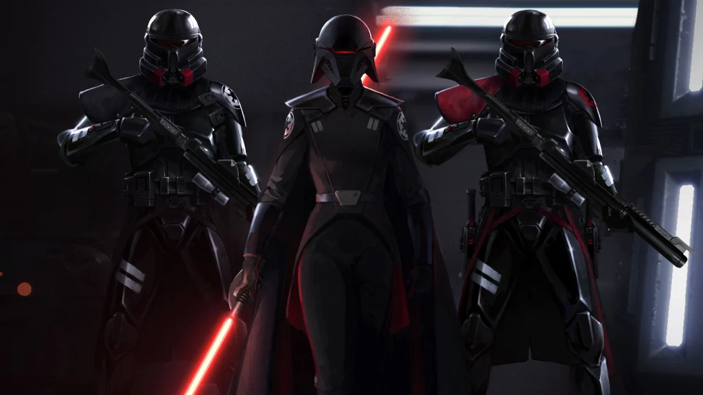 Second Sister flanked by purge troopers