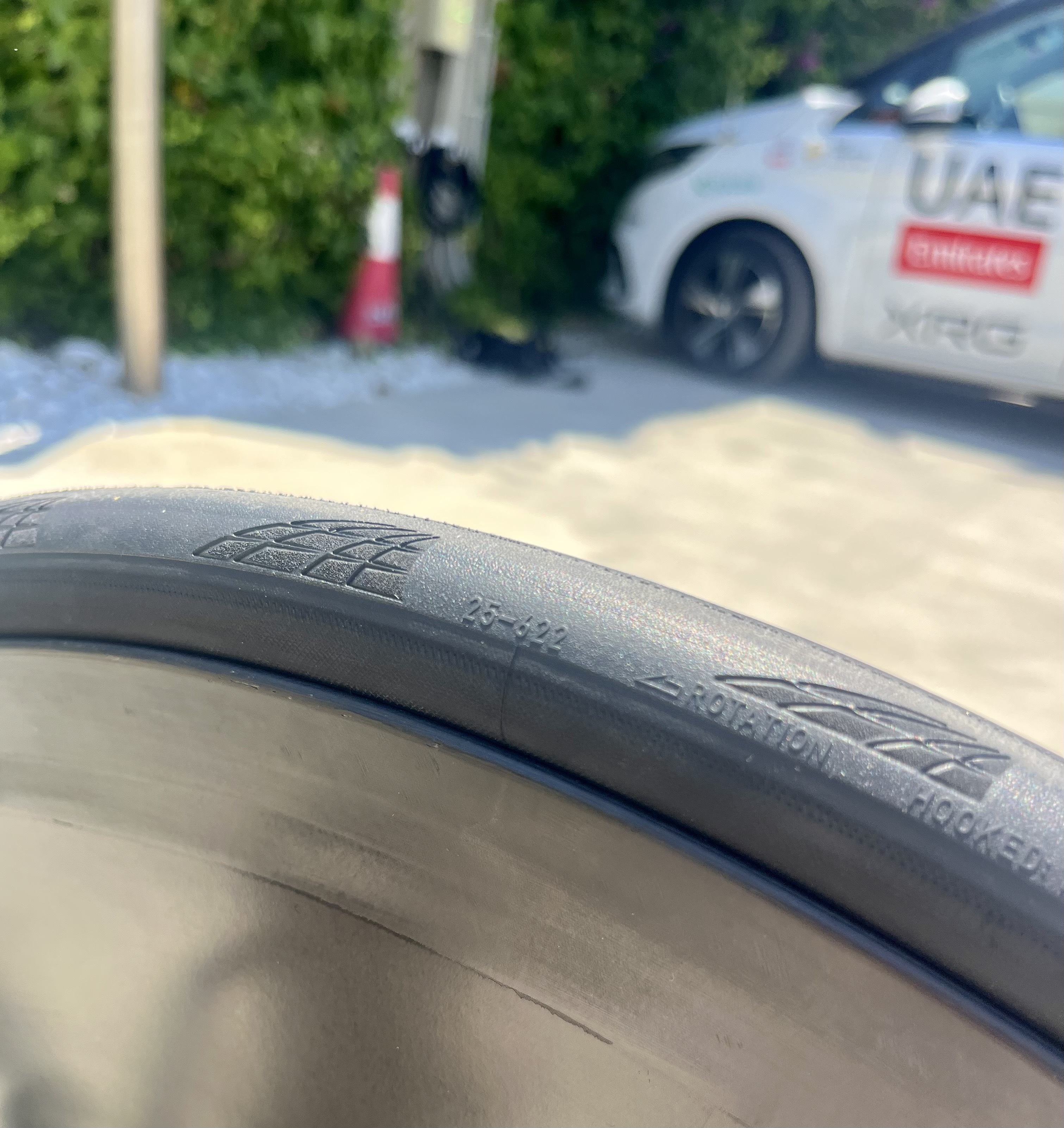 A 25mm Continental GP5000 TT tyre 