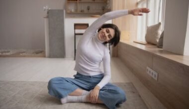 Woman doing a sitting exercise at home