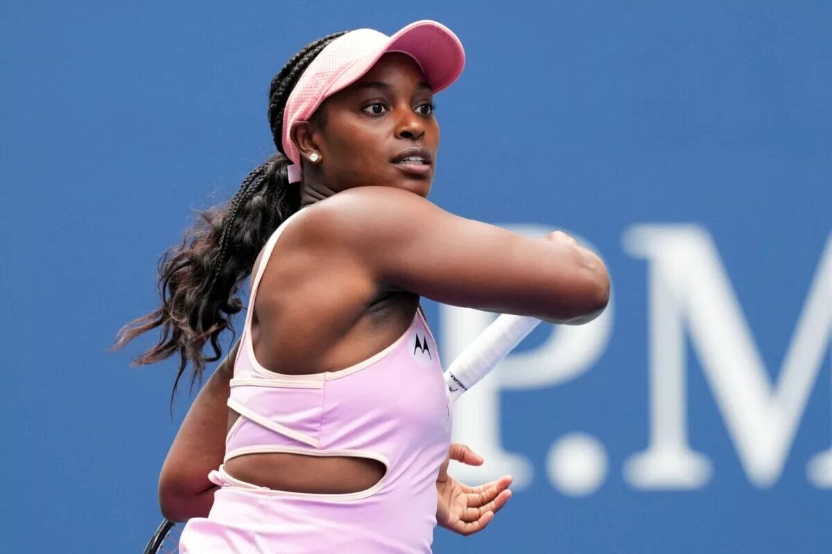 Sloane Stephens in action ahead of the WTA Hobart International.