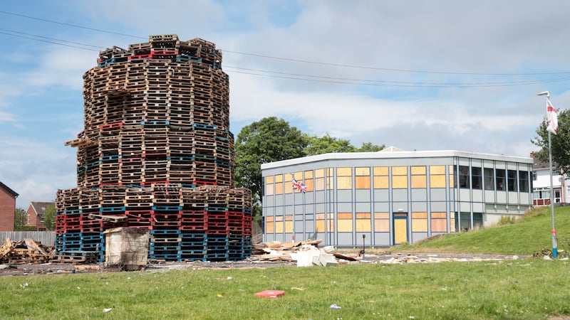 Bonfire builders blame Education Authority over position of pyre next to east Belfast library