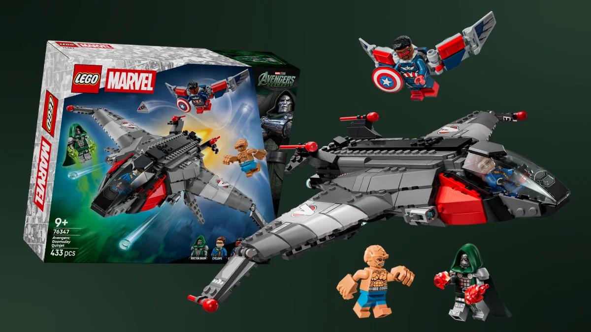 New LEGO set featuring the Avengers Quinjet.
