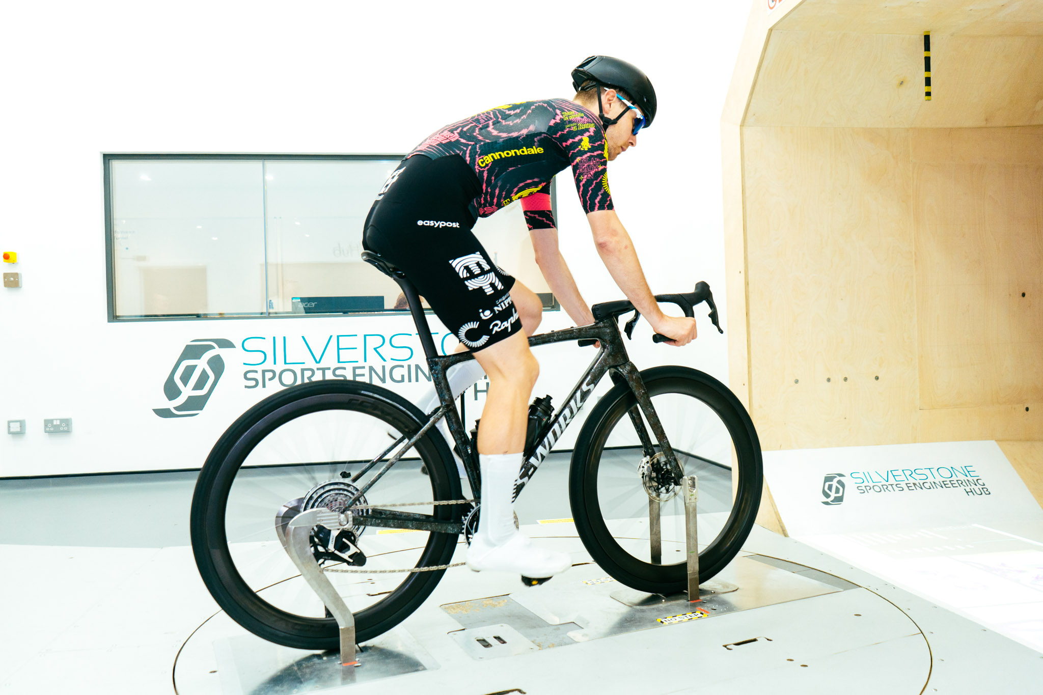 Behind the scenes in a wind tunnel gravel bike test