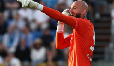 COMO, ITALY - MAY 02: Vanja Milinkovic-Savic of SSC Napoli reacts during the Serie A match between Como 1907 and SSC Napoli at Giuseppe Sinigaglia Stadium on May 02, 2026 in Como, Italy. (Photo by Marco Luzzani/Getty Images)