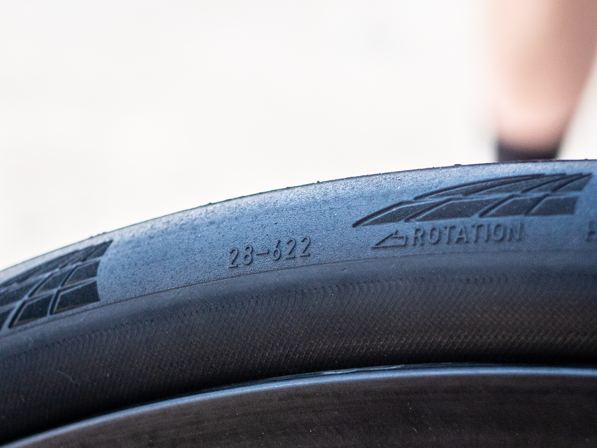 Tadej Pogacar's tyre choice - 28mm - at the Tour de France