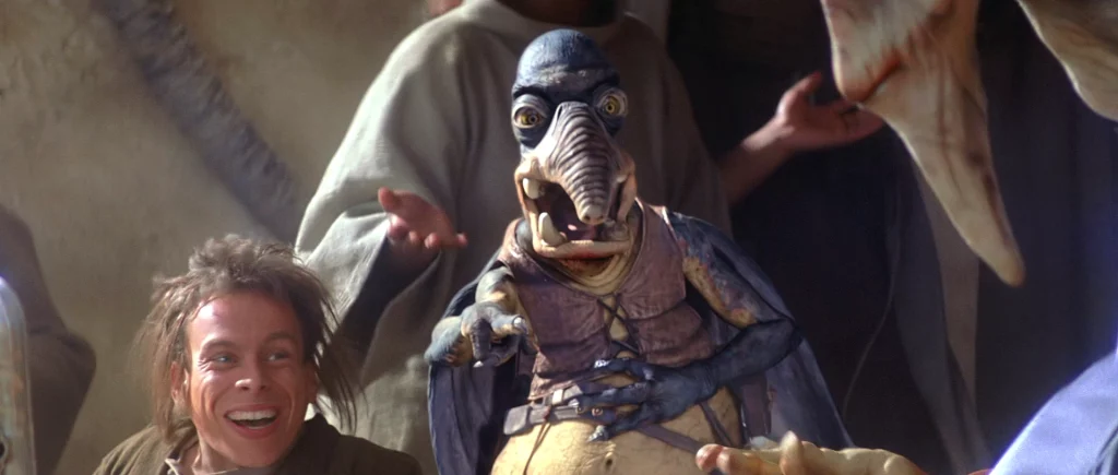Watto laughing at Boonta Eve podrace with Weazel