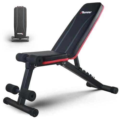 Pasyou Adjustable Weight Bench Full Body Workout Multi-Purpose Foldable Incline Decline Exercise Workout Bench for Home Gym,pa300