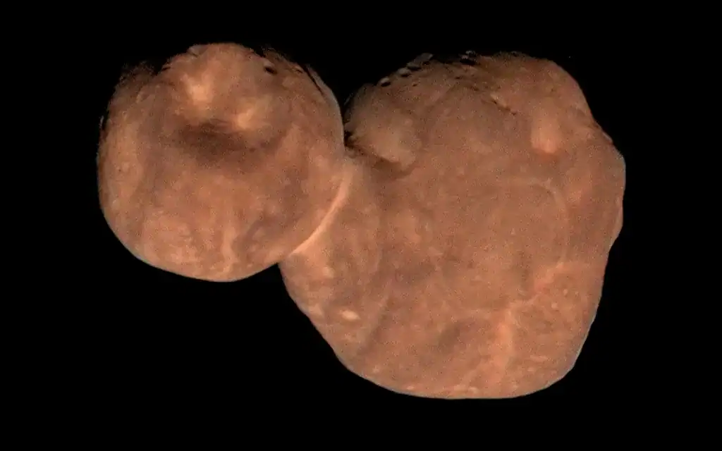 Mars and Phobos, two celestial bodies, against a black background.