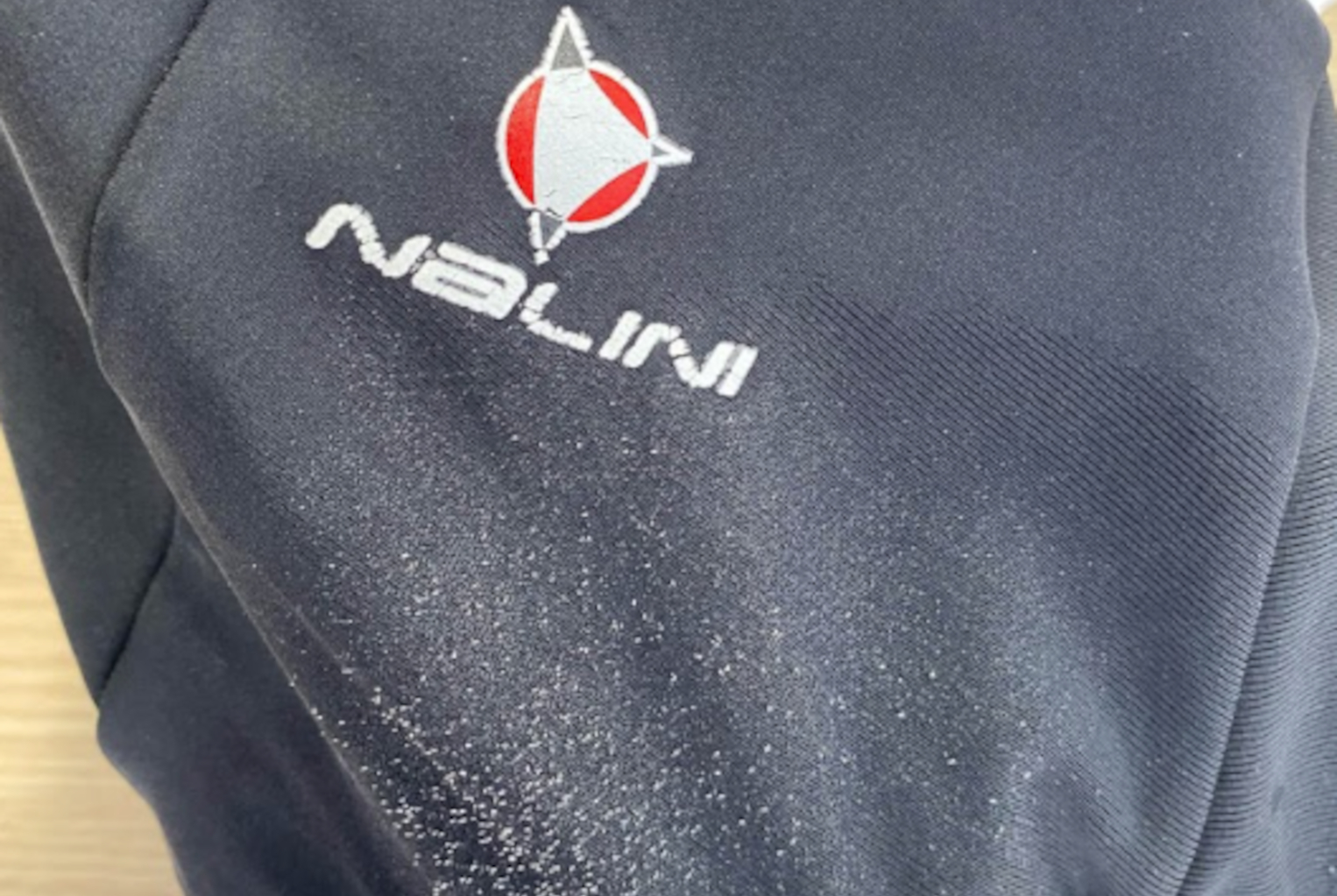 Worn fabric on shorts