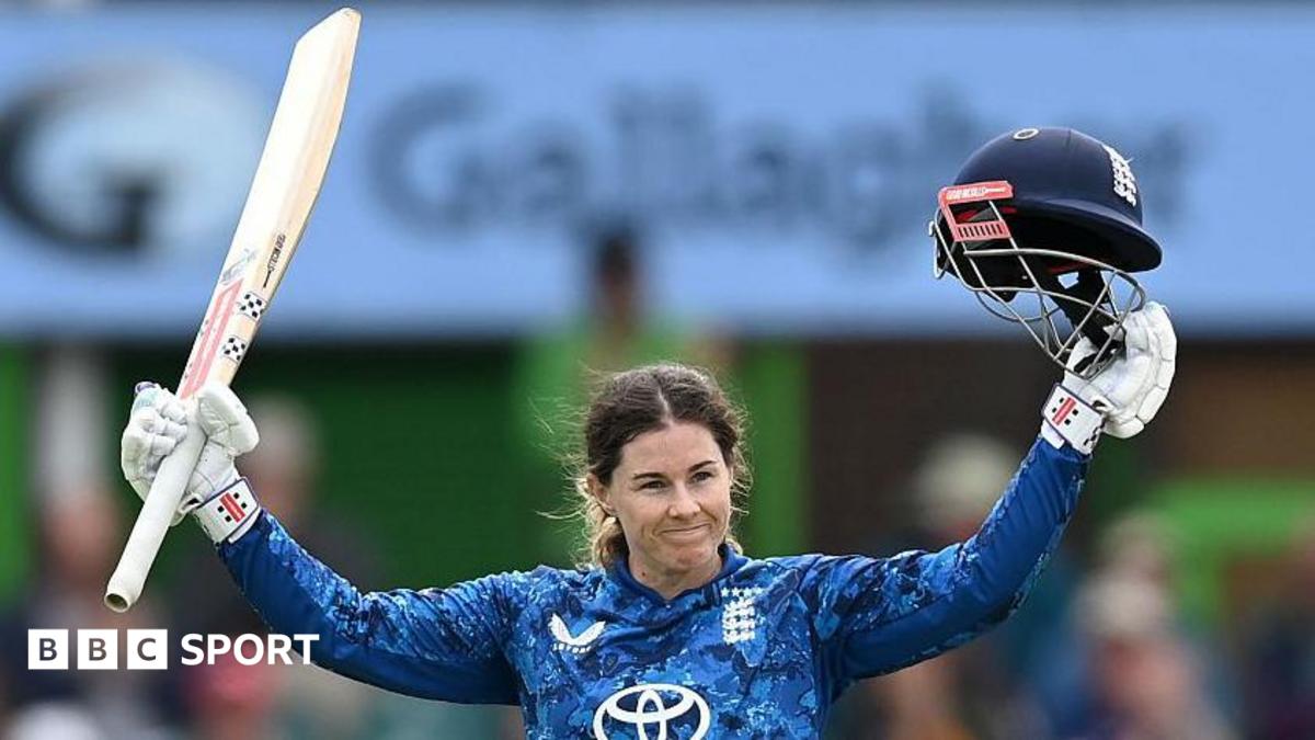 England batter Tammy Beaumont celebrates a century