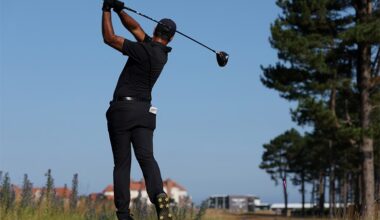 Aaron Rai fires a drive at the 2026 Genesis Scottish Open