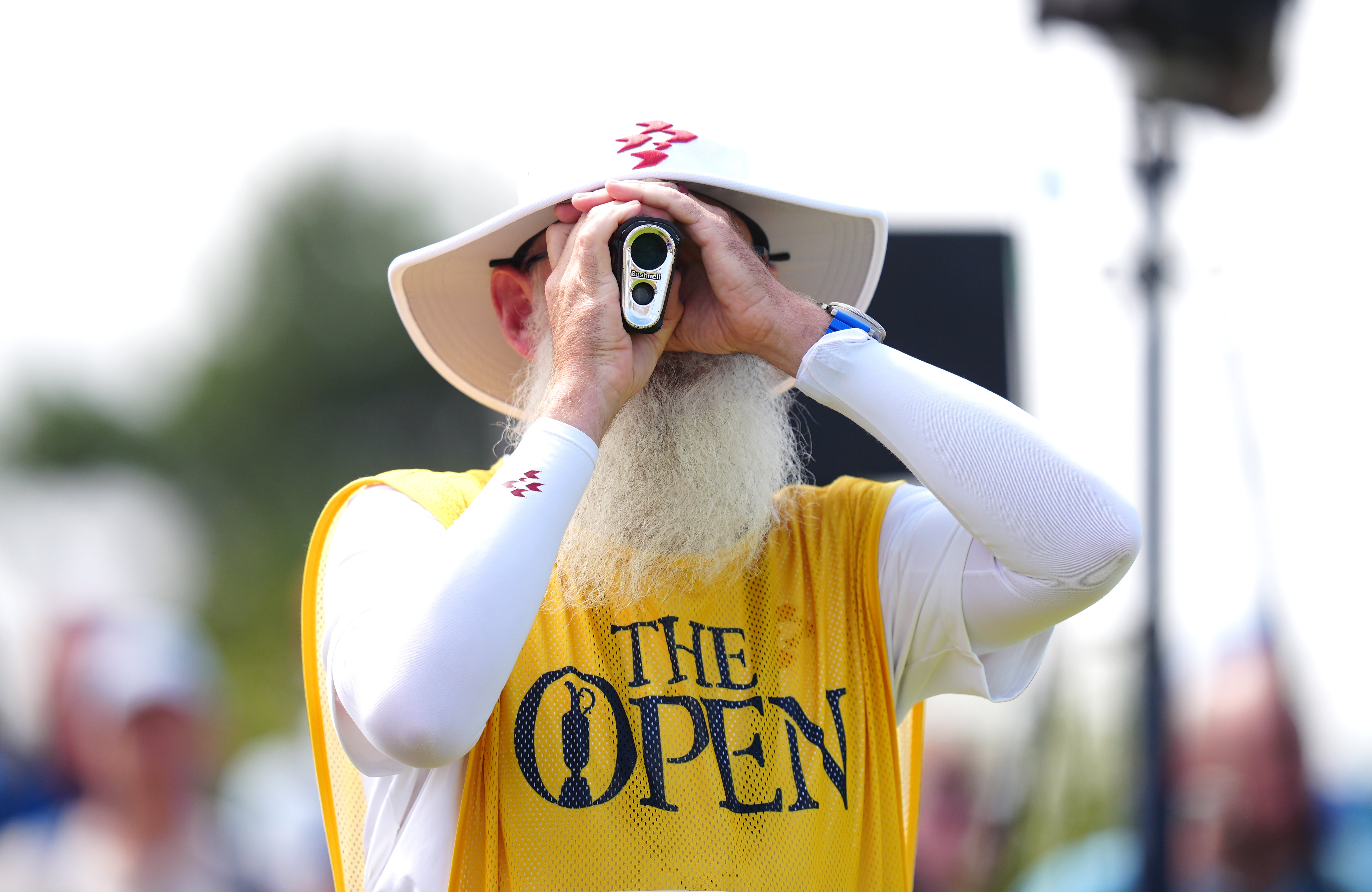 Caddie Nick Pugh’s use of a rangefinder raised concerns over Lucas Herbert’s major record-equalling 62 at Royal Birkdale (David Davies/PA)