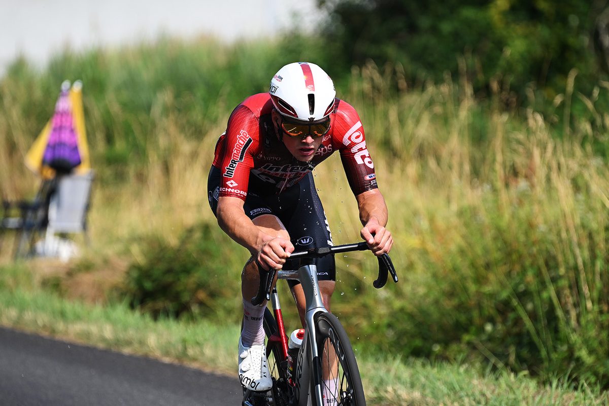 Baptiste Veistroffer racing at the 2026 Tour de France.