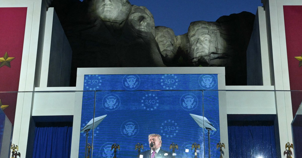 Trump praises army, rails against communism in US 250th anniversary speech | Donald Trump News