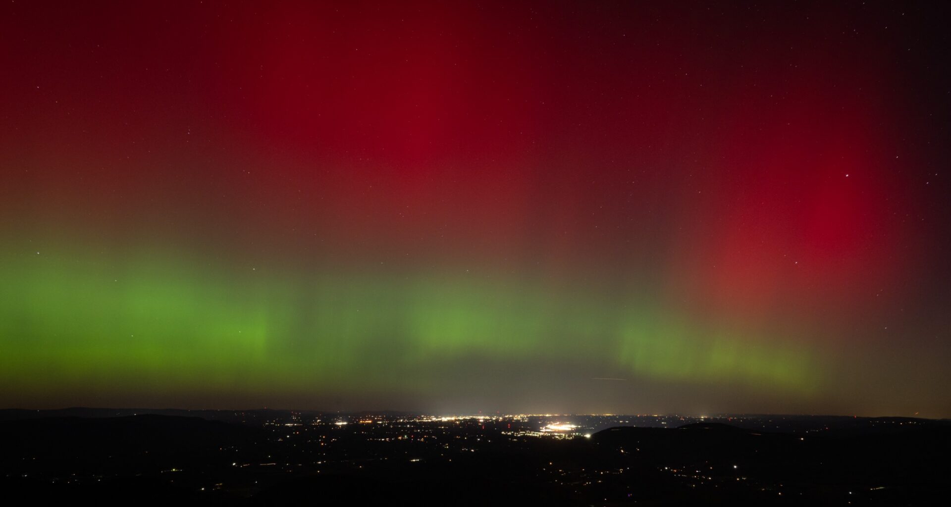 Aurora borealis northern lights produced solar geomagnetic
